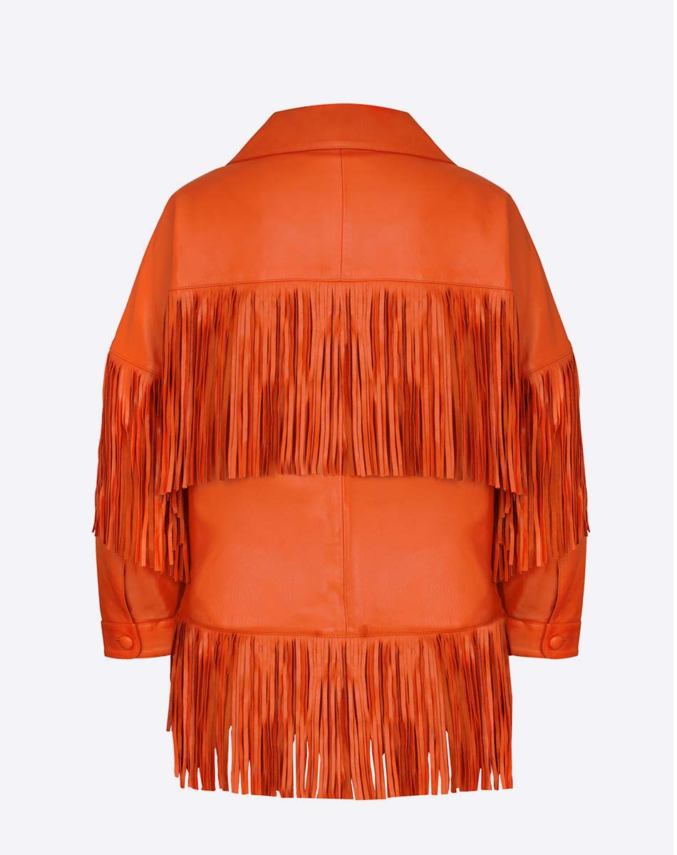 Loretta Leather Fringe Jacket