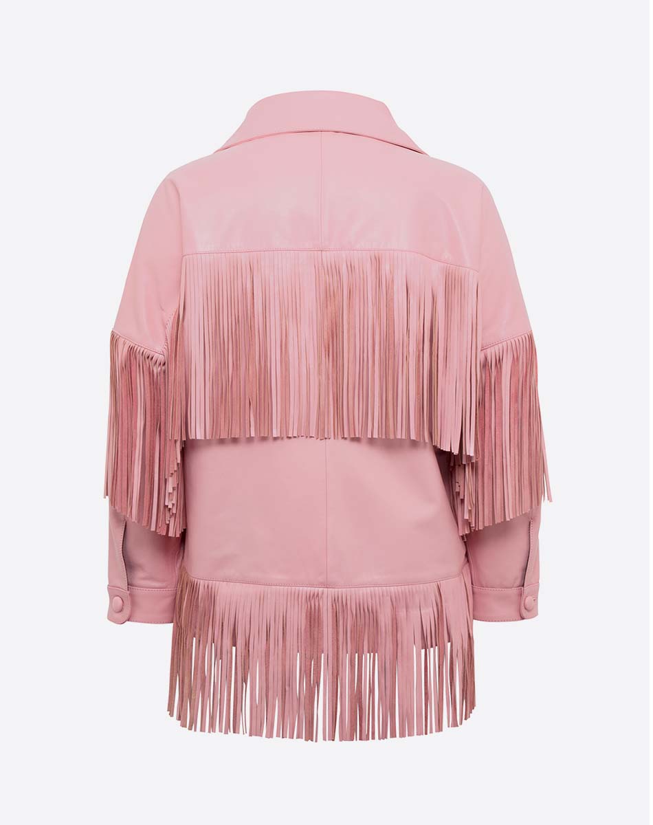 Loretta Leather Fringe Jacket