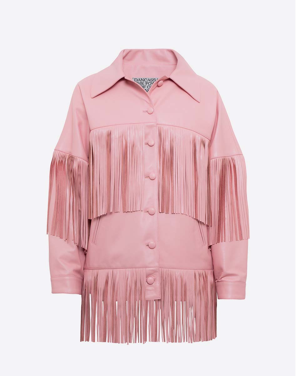 Loretta Leather Fringe Jacket