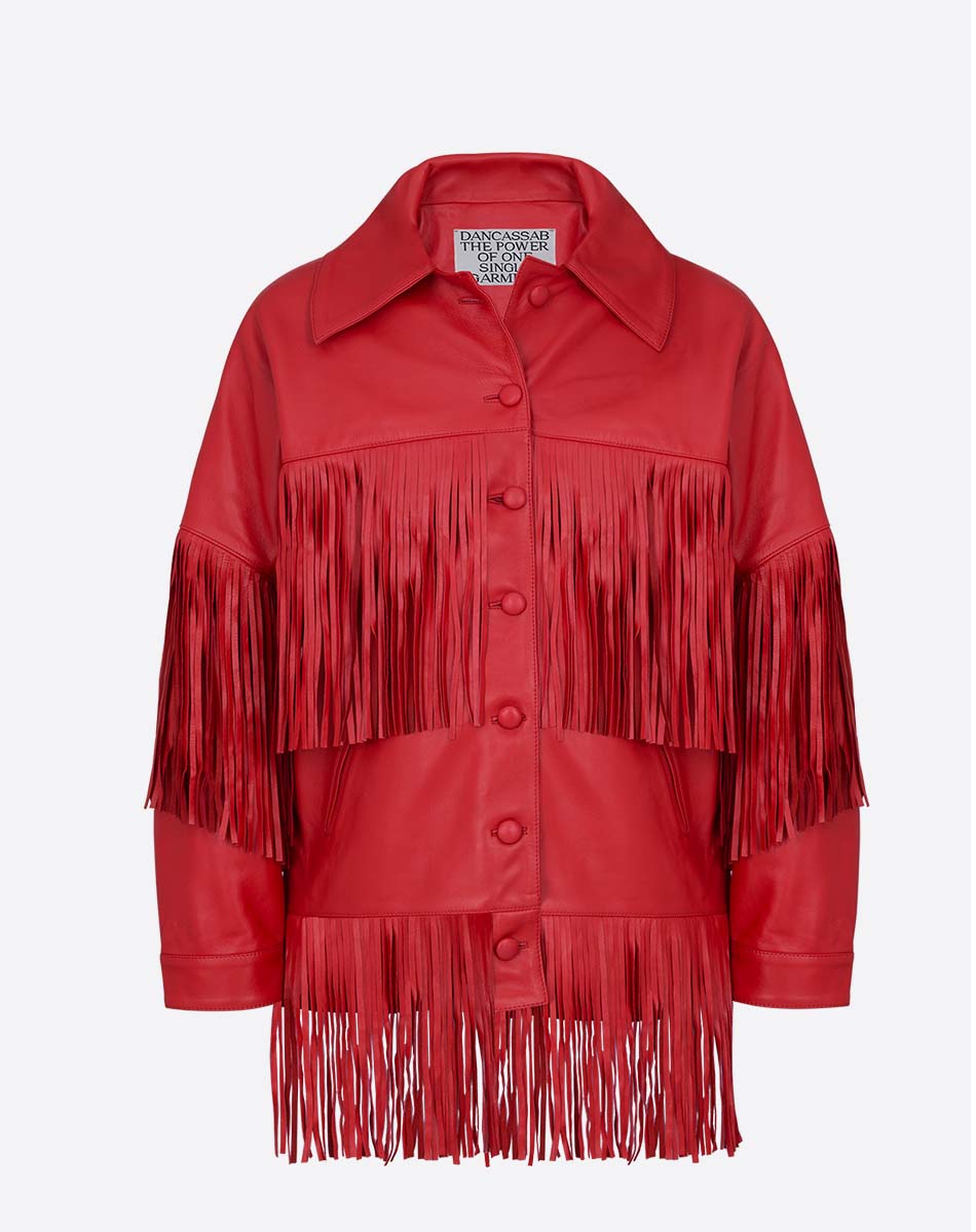 Loretta Leather Fringe Jacket