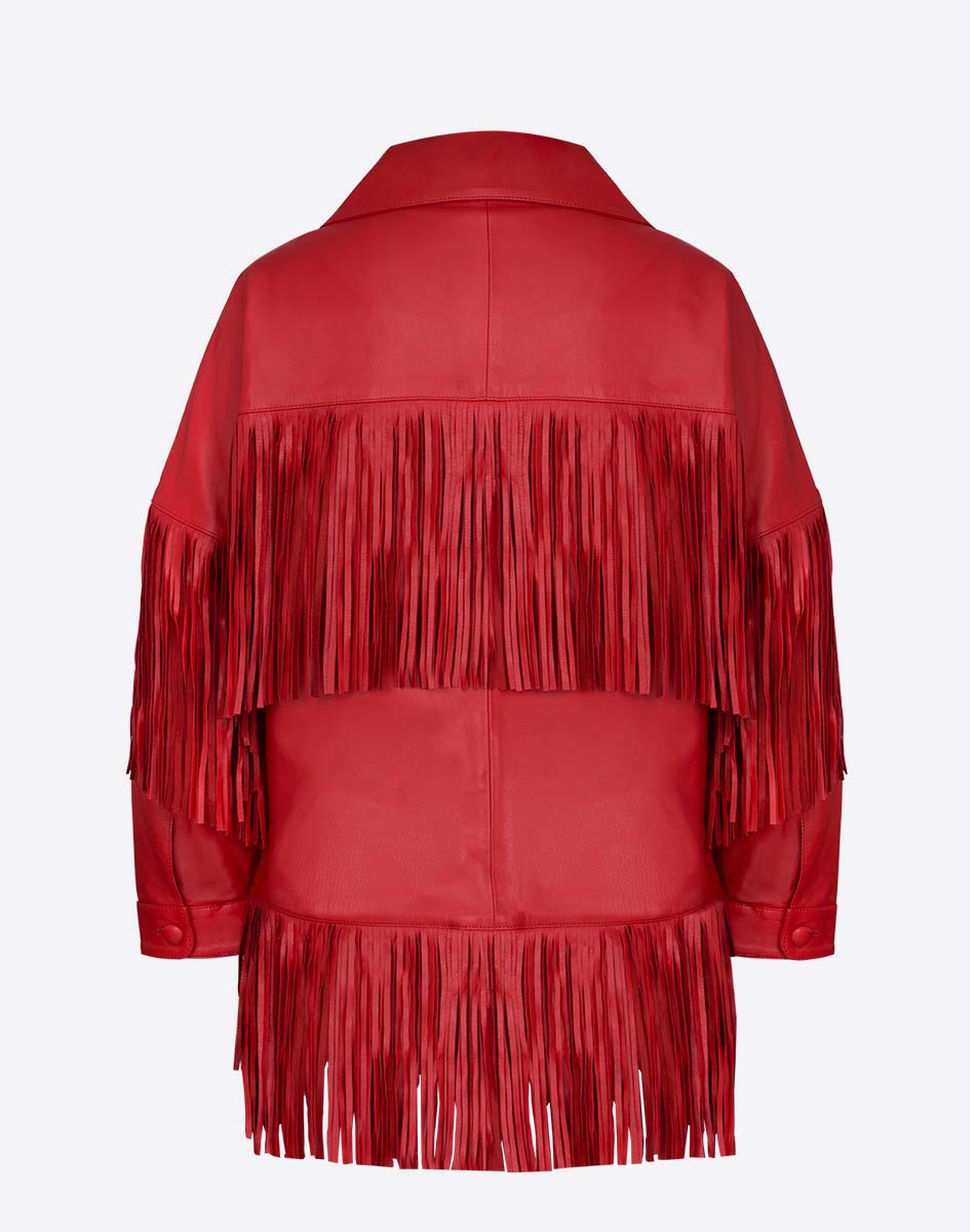 Loretta Leather Fringe Jacket