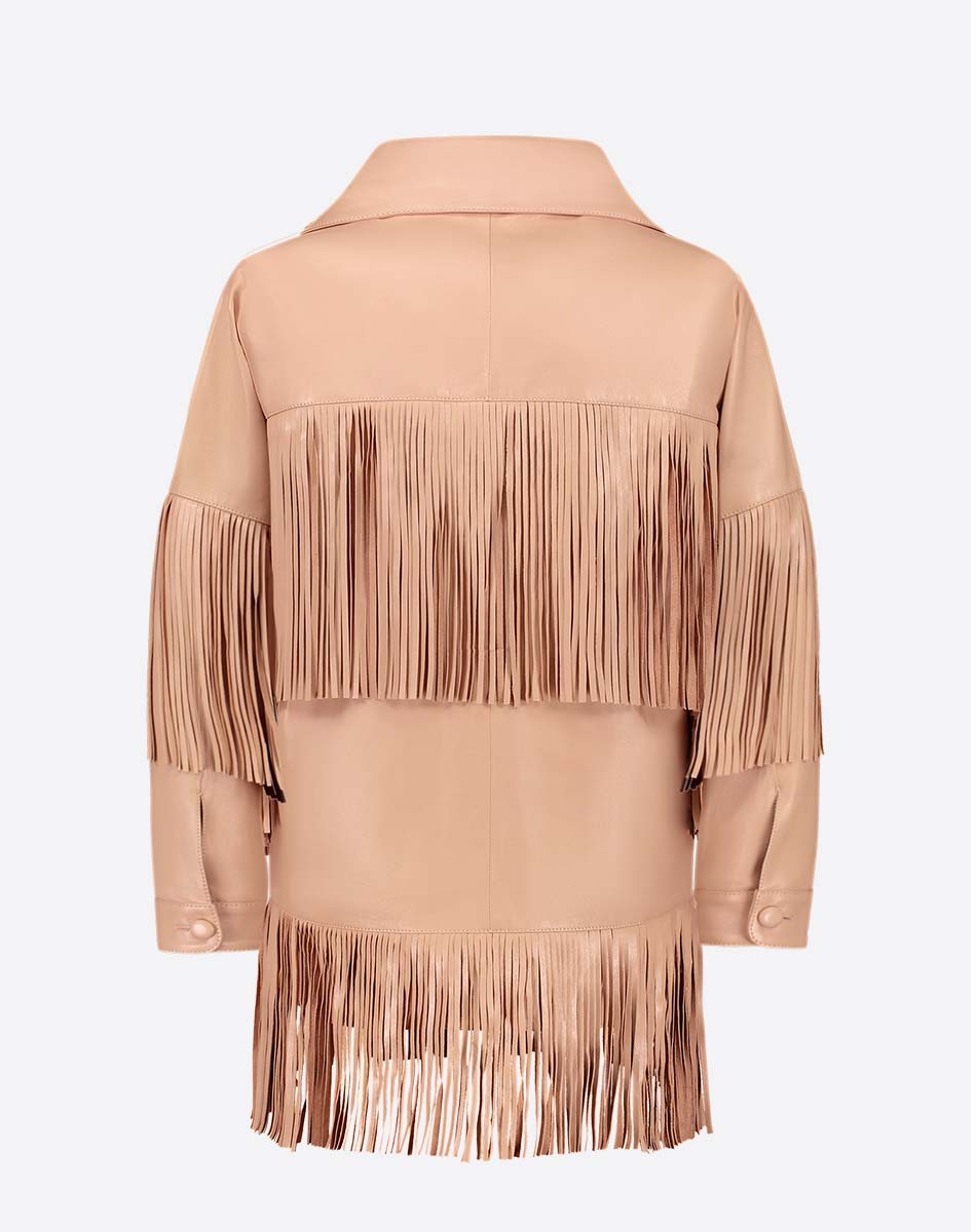 Loretta Leather Fringe Jacket