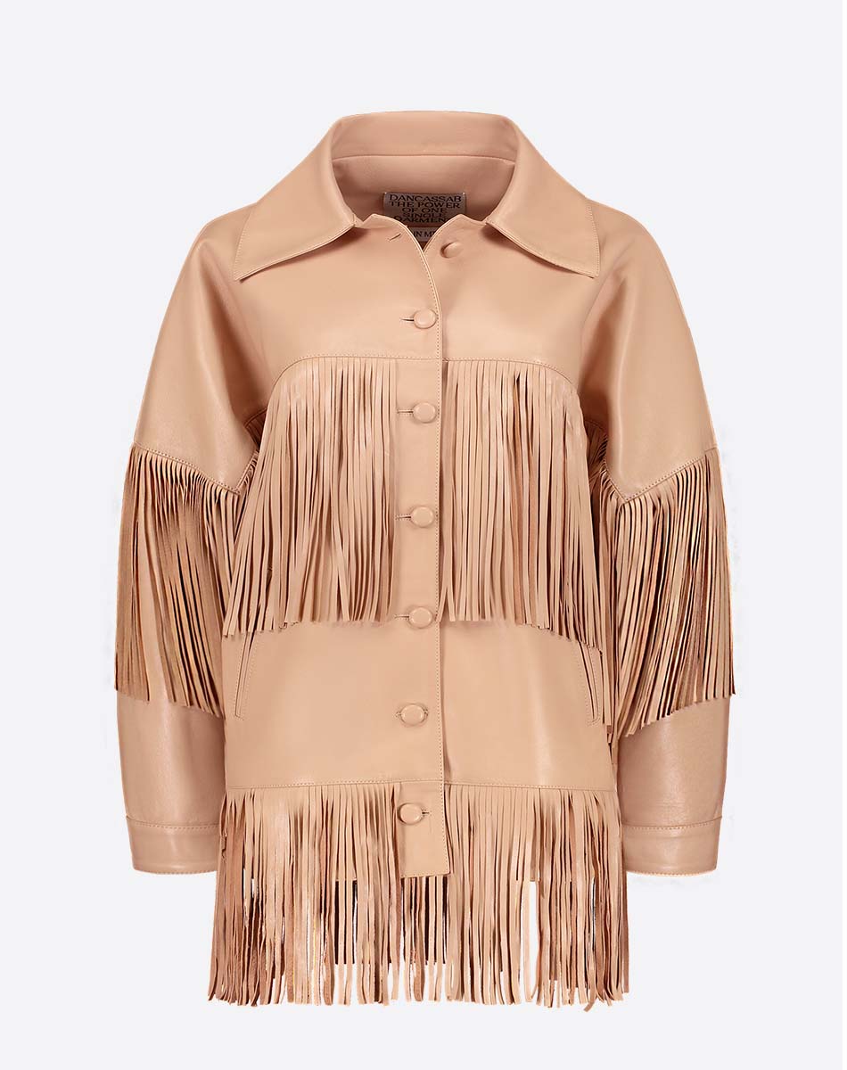Loretta Leather Fringe Jacket