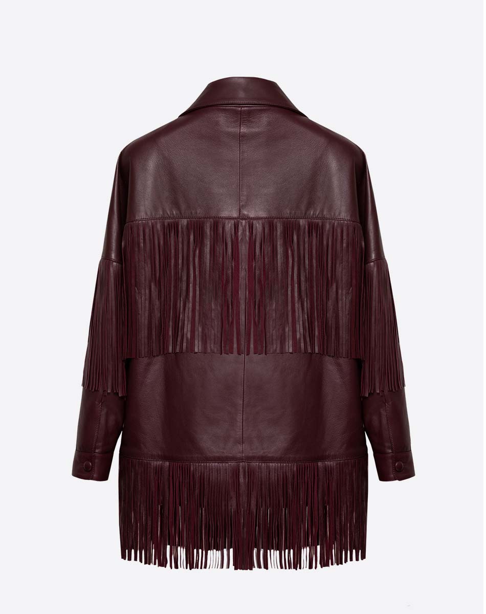 Loretta Leather Fringe Jacket