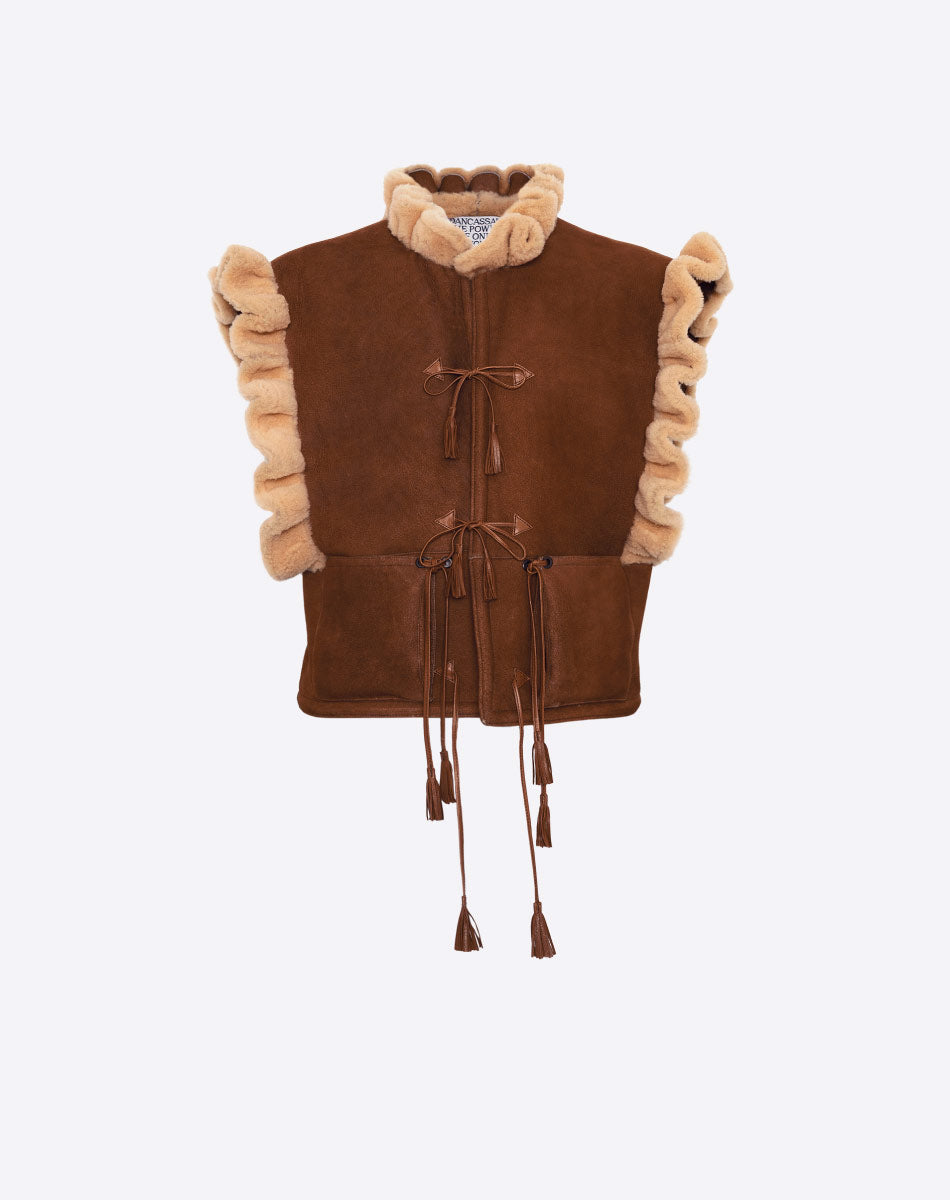 Cerezo Suede & Shearling Vest