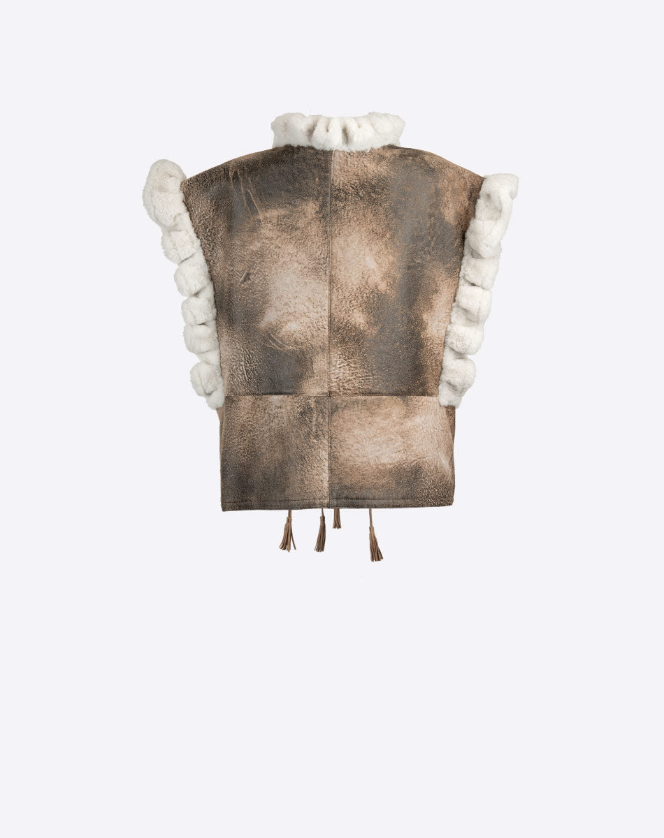 Cerezo Leather & Shearling Vest