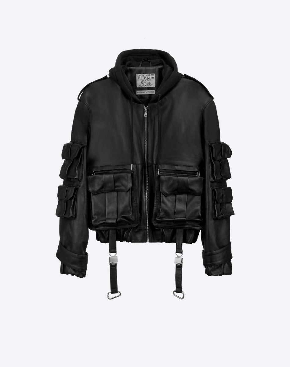 Dalia Leather Hoodie Jacket