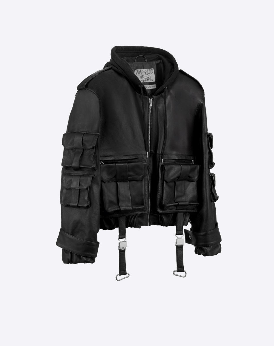 Dalia Leather Hoodie Jacket