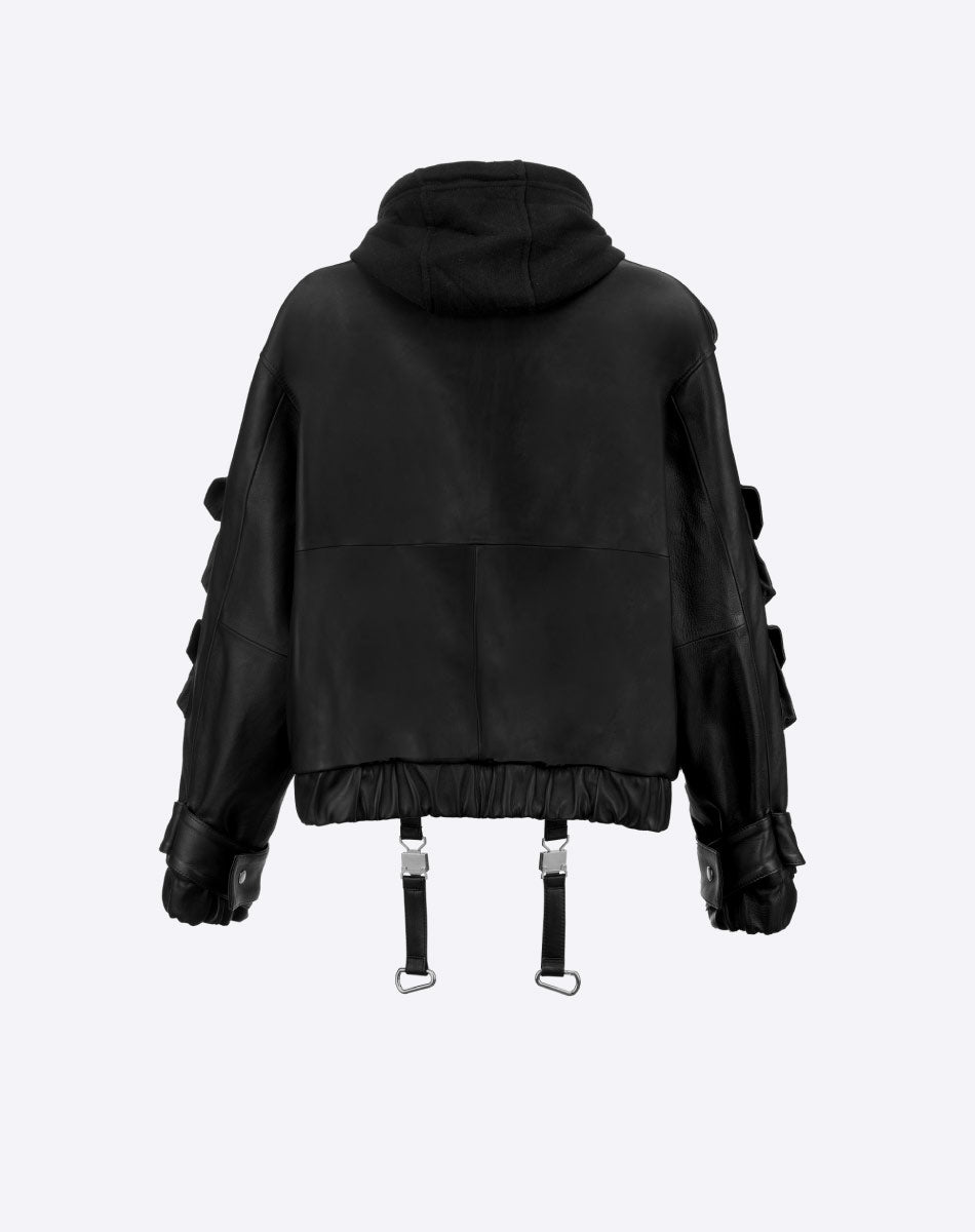 Dalia Leather Hoodie Jacket