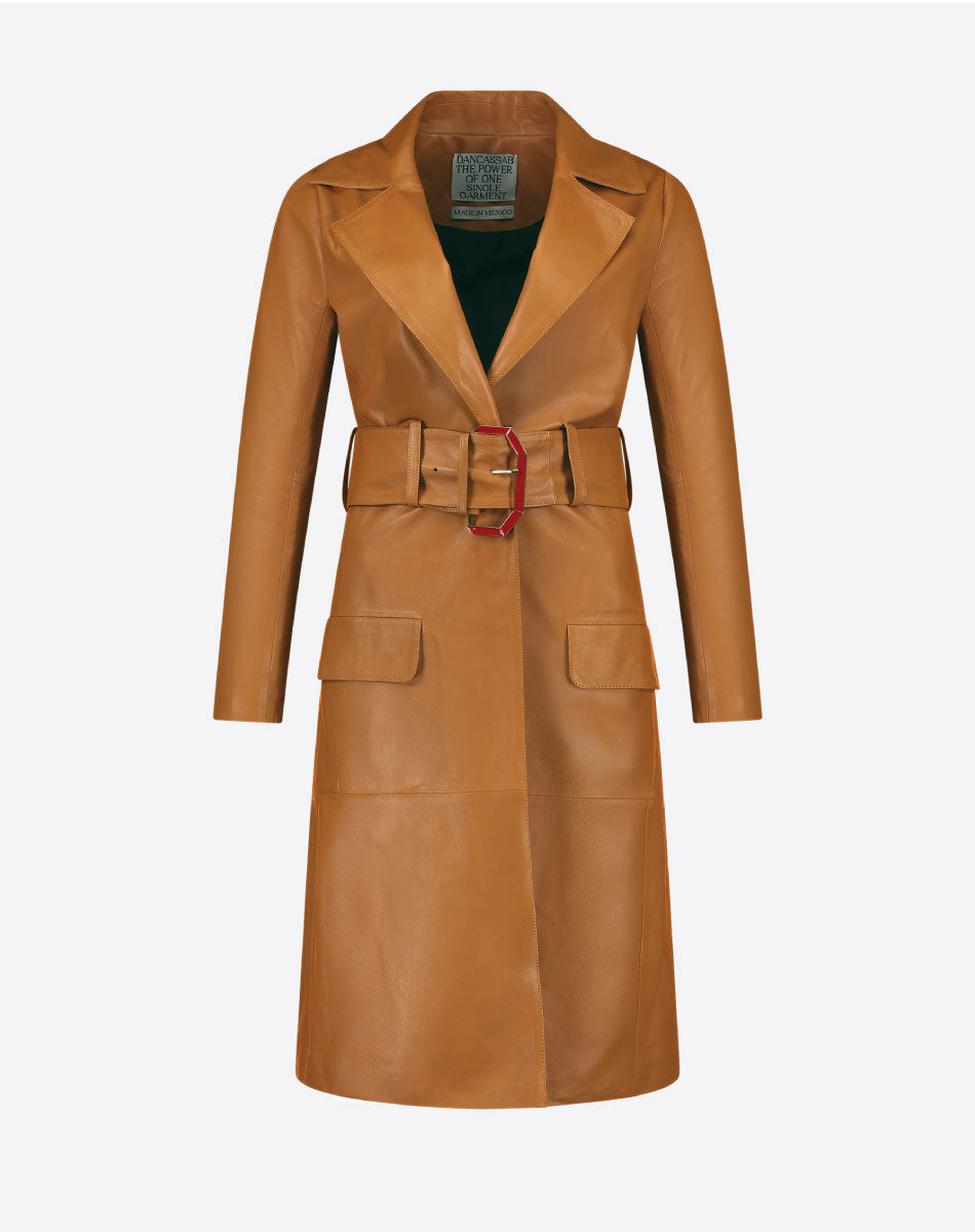 Diana Leather Trench Coat
