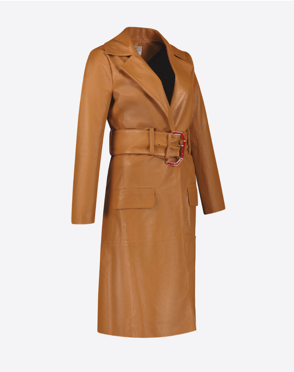 Diana Leather Trench Coat
