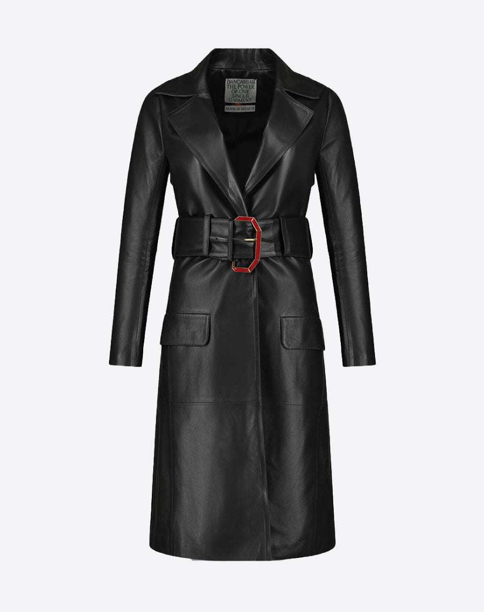 Diana Leather Trench Coat