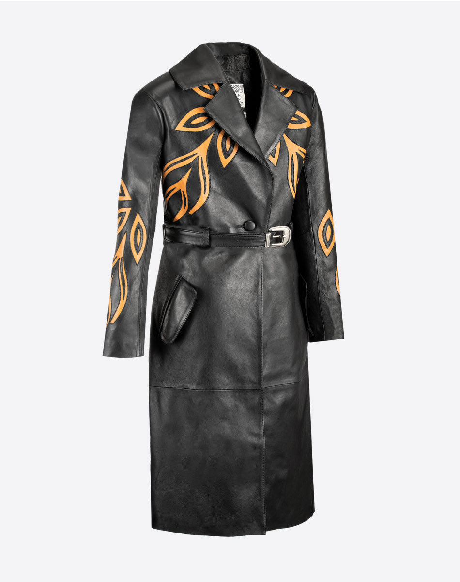 Diana Leather Trench Coat