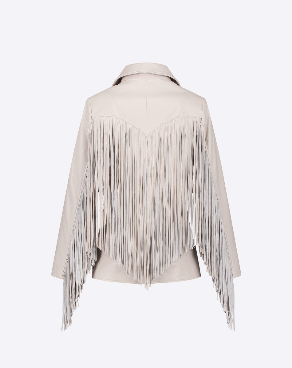 Dottie Leather Fringe Jacket