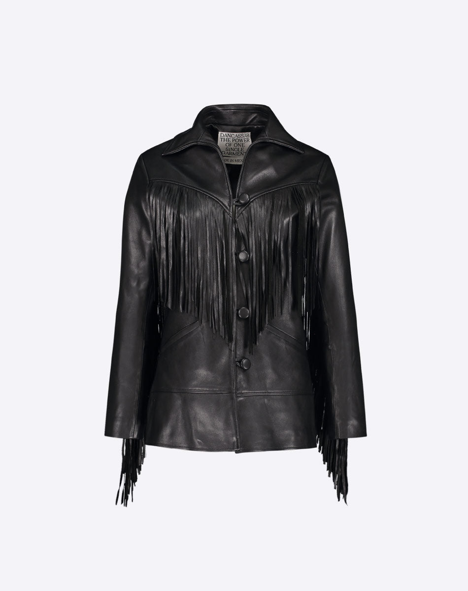 Dottie Leather Fringe Jacket