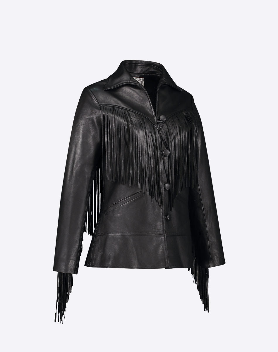 Dottie Leather Fringe Jacket