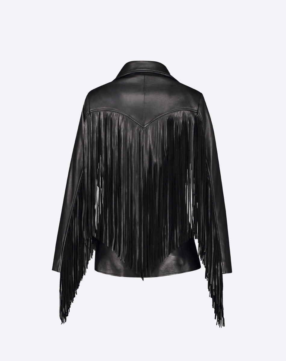 Dottie Leather Fringe Jacket
