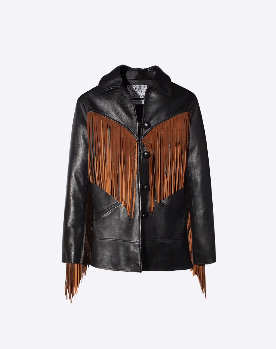 Dottie Leather Fringe Jacket