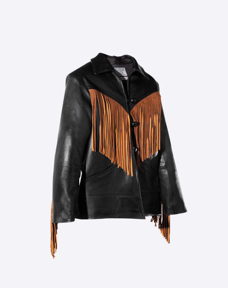 Dottie Leather Fringe Jacket