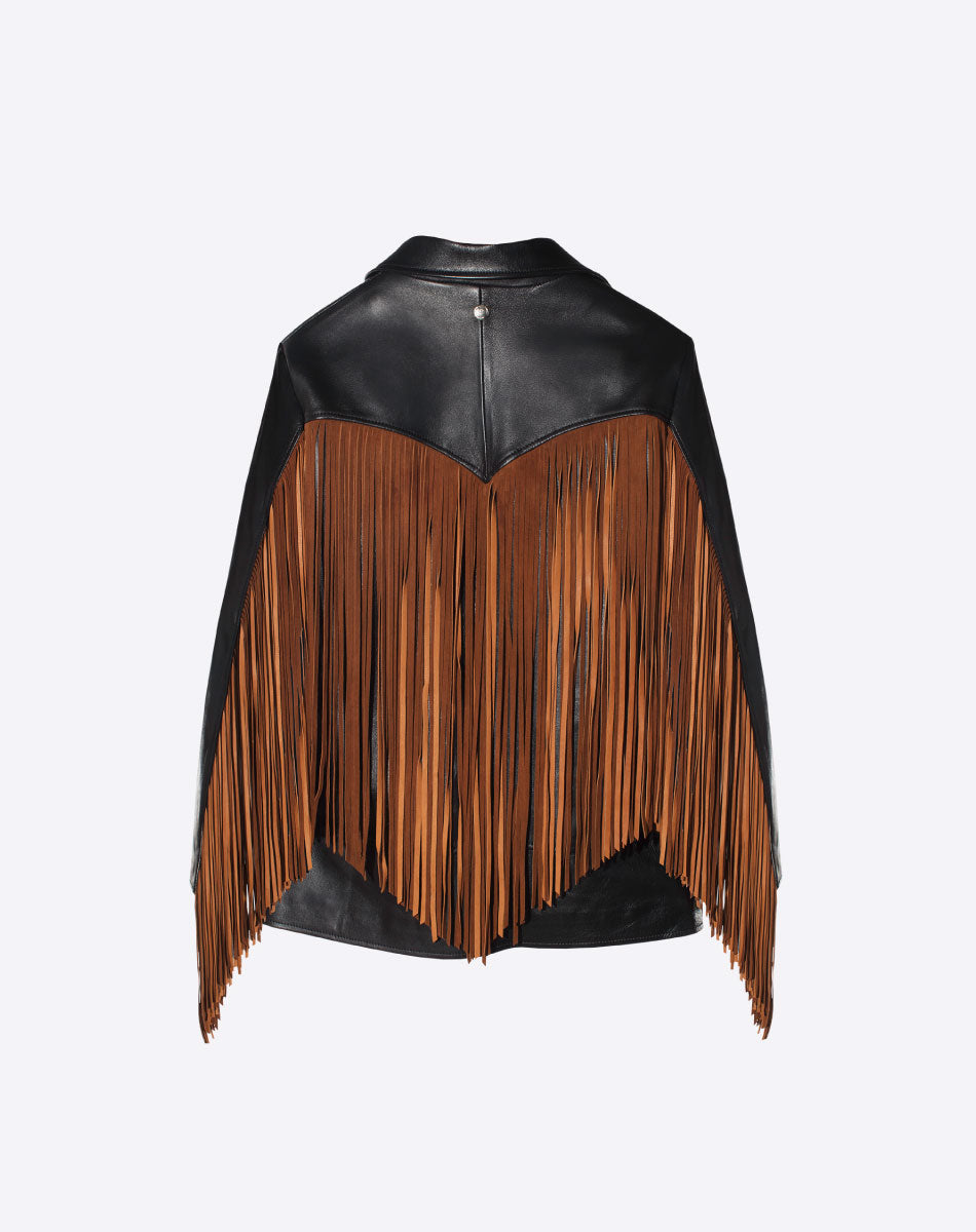 Dottie Leather Fringe Jacket