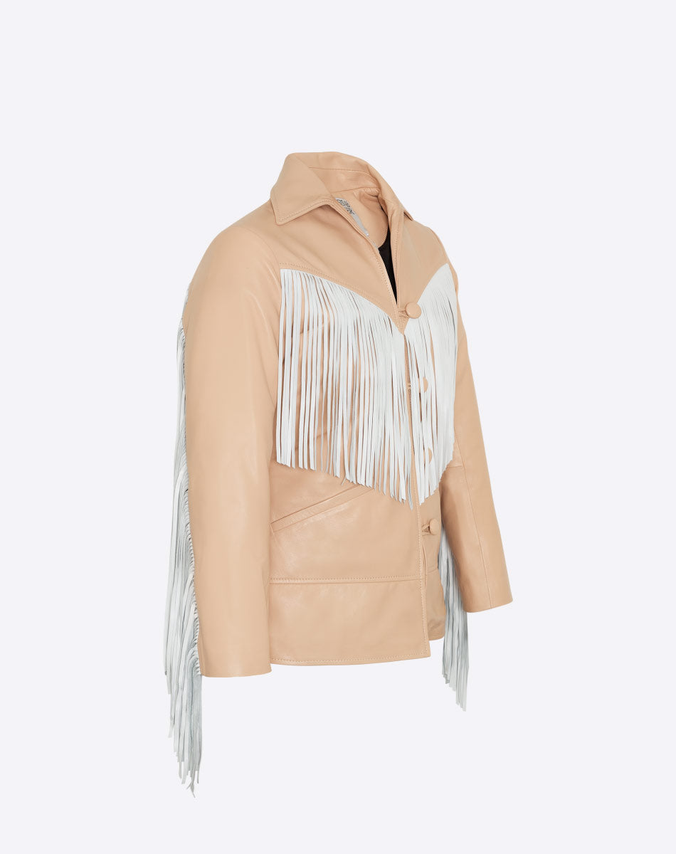 Dottie Leather Fringe Jacket
