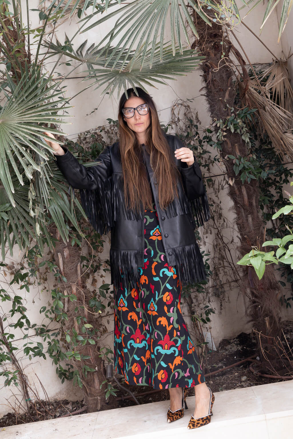 Loretta Leather Fringe Jacket