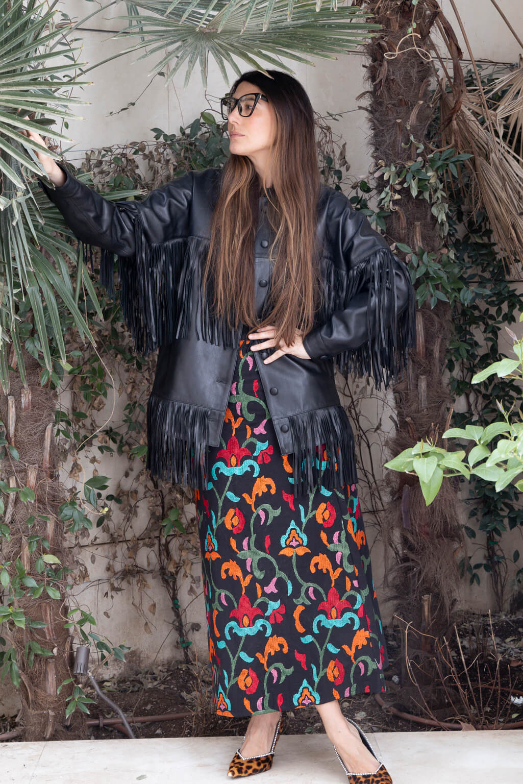 Loretta Leather Fringe Jacket