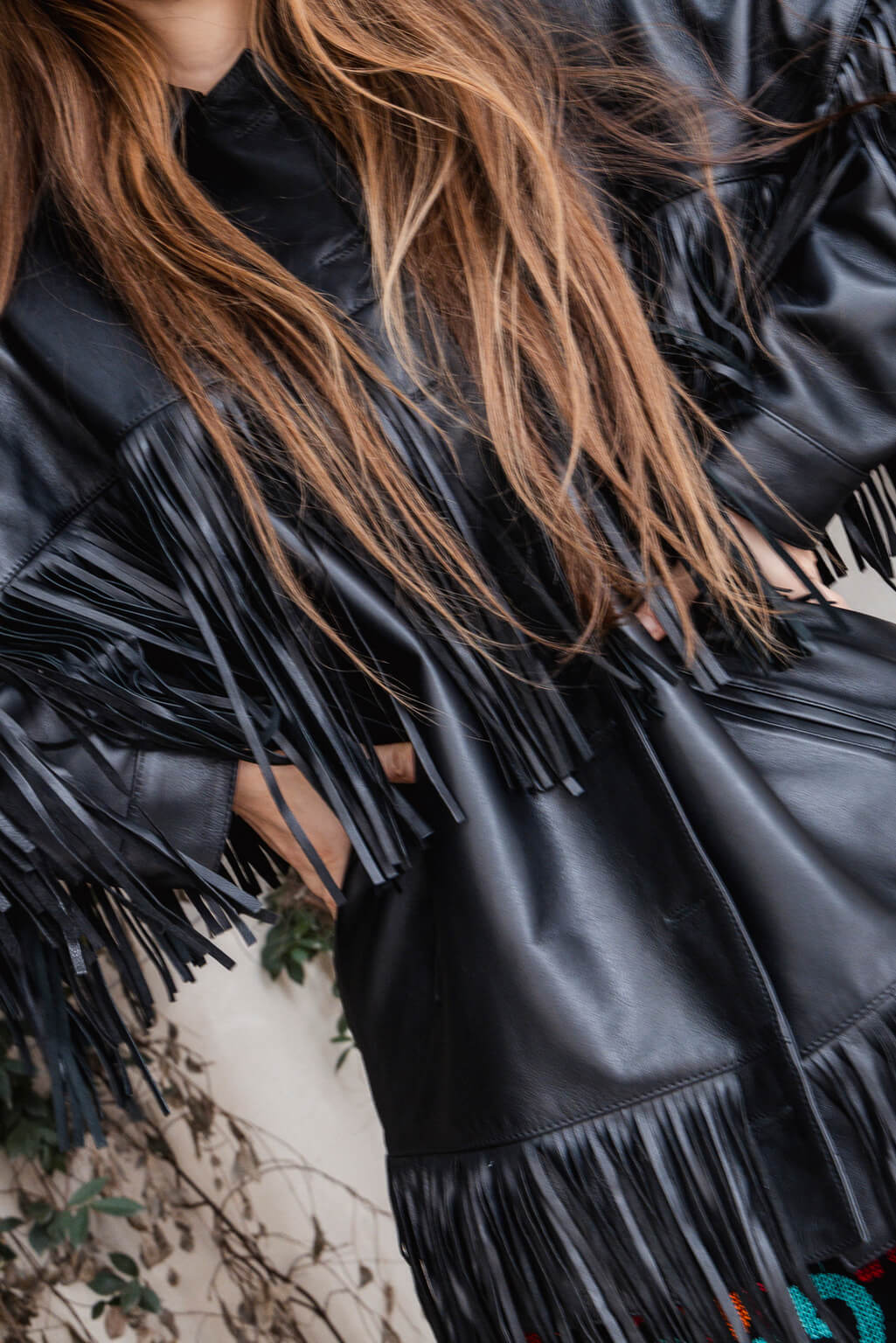 Loretta Leather Fringe Jacket