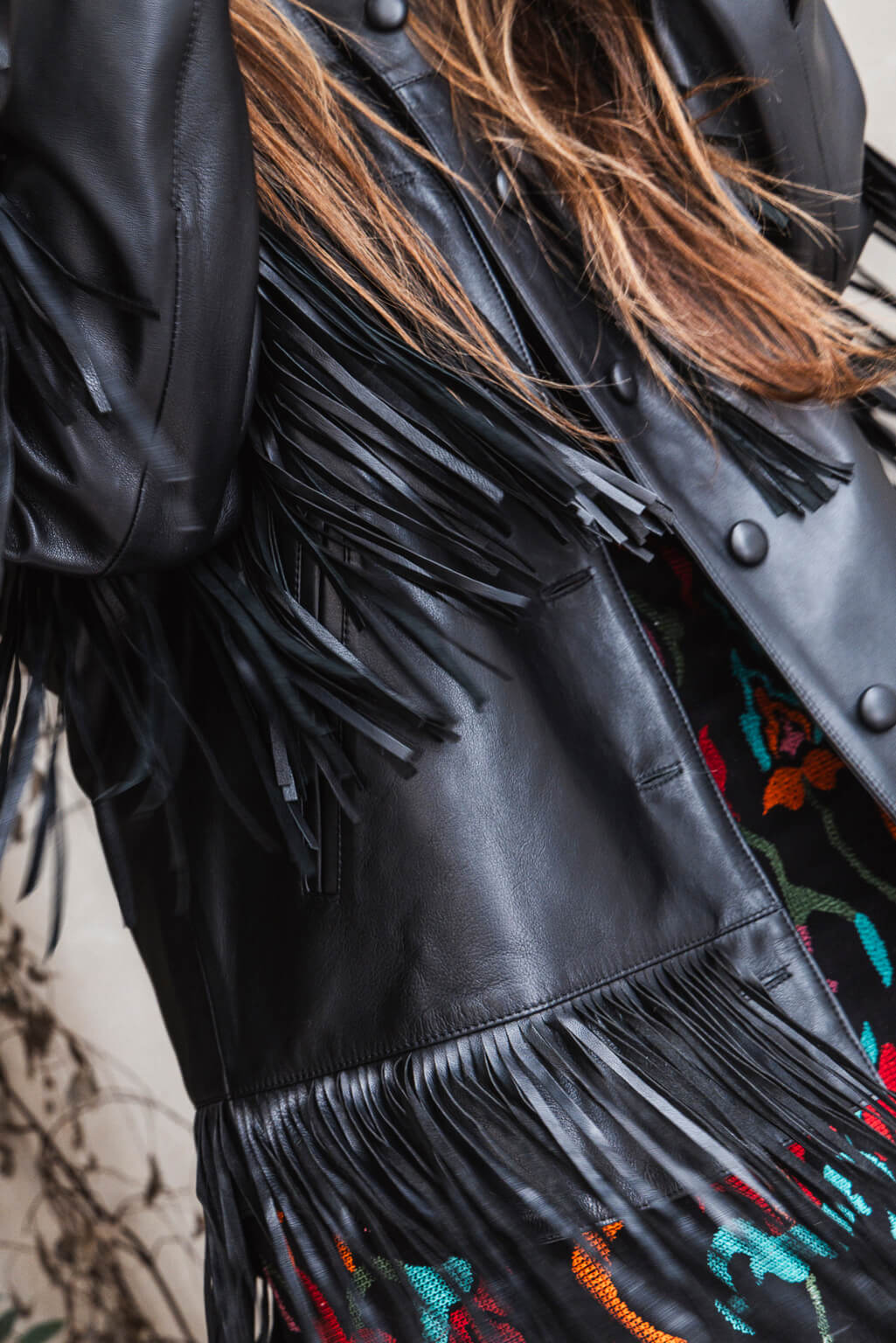 Loretta Leather Fringe Jacket