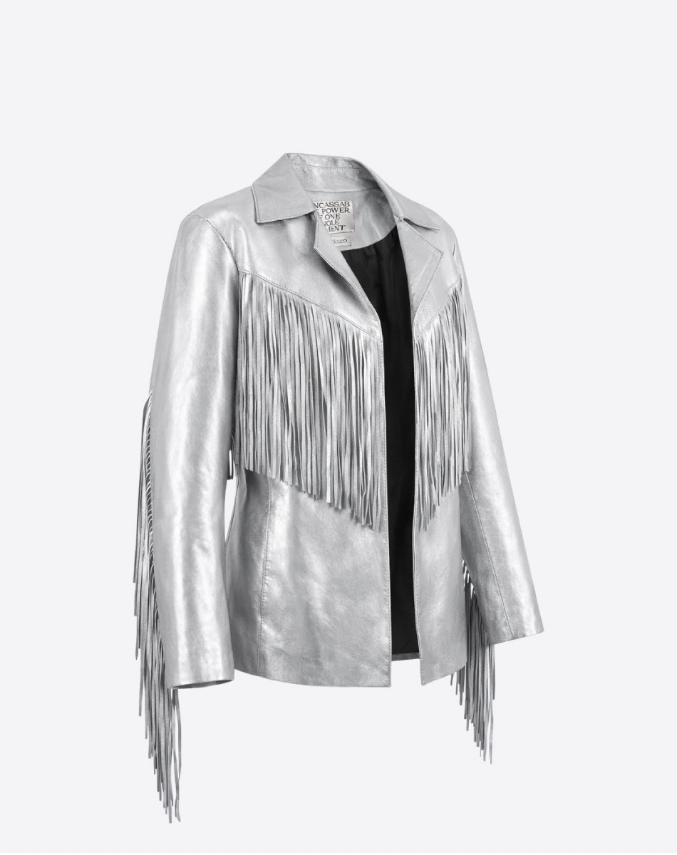 Laurel Leather Fringe Jacket