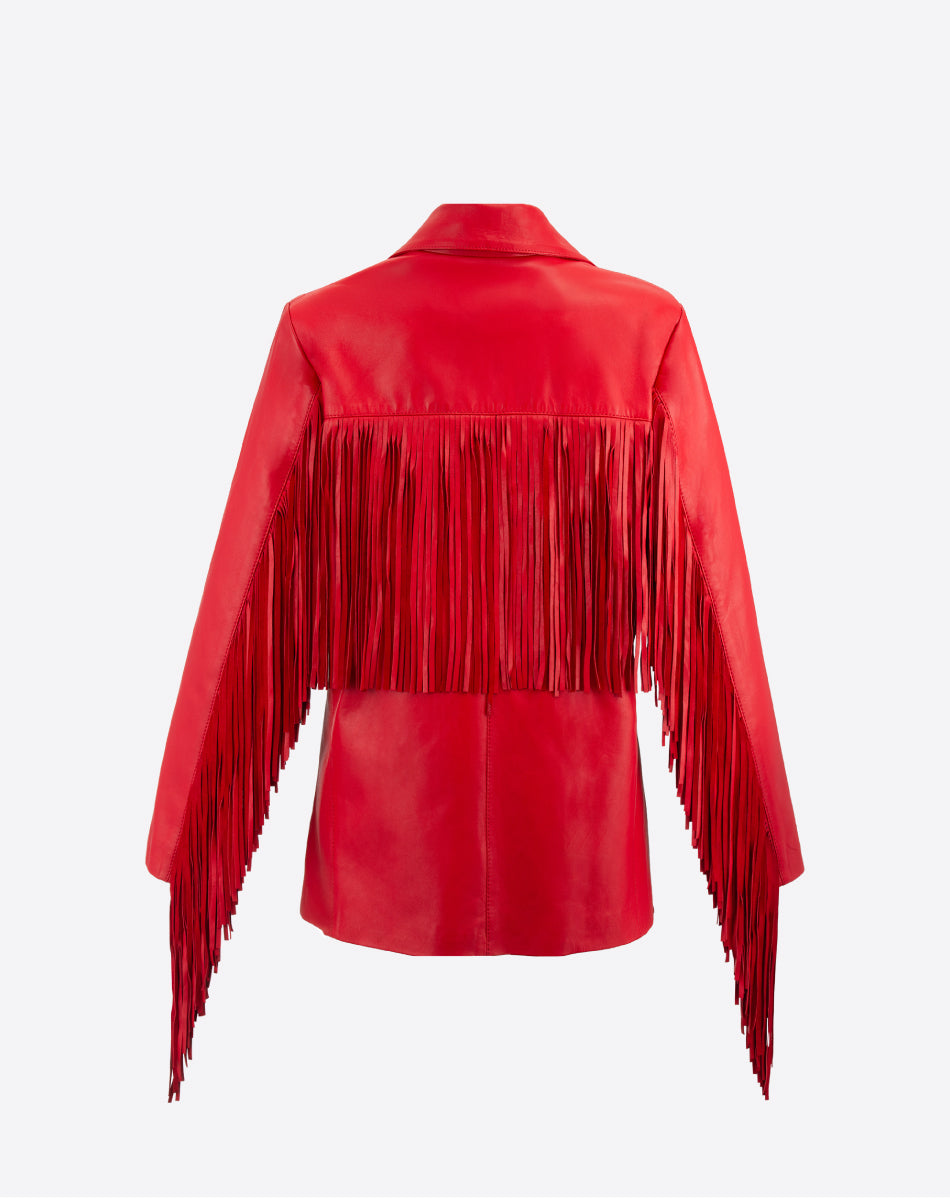 Laurel Leather Fringe Jacket