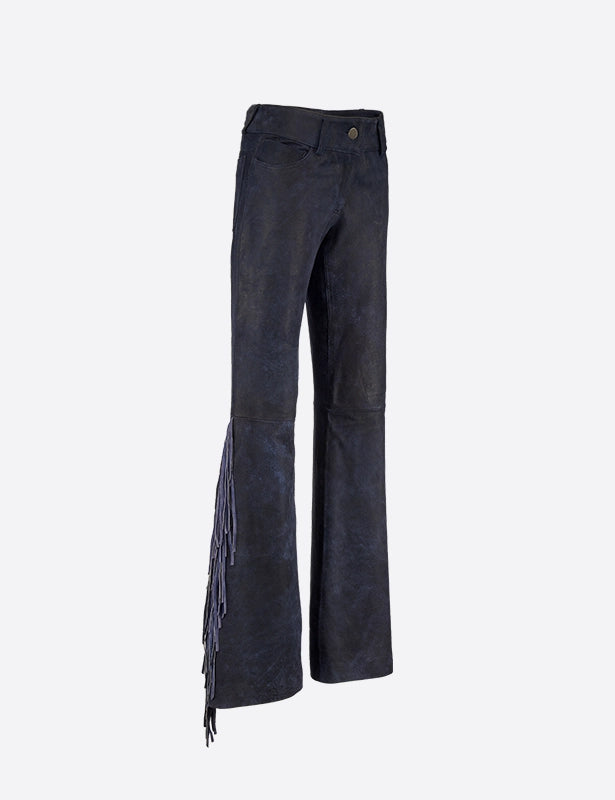 Lindsey Leather Fringe Pant