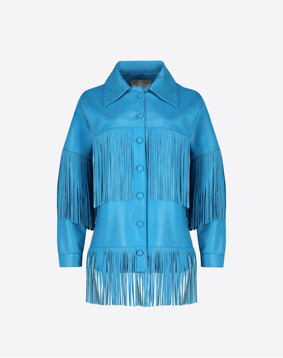 Loretta Leather Fringe Jacket