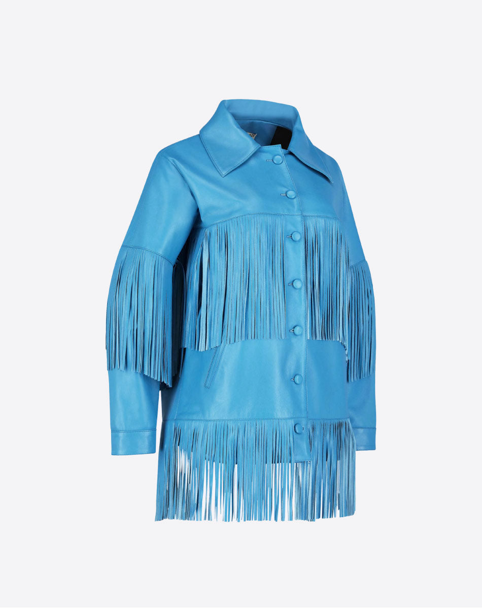 Loretta Leather Fringe Jacket