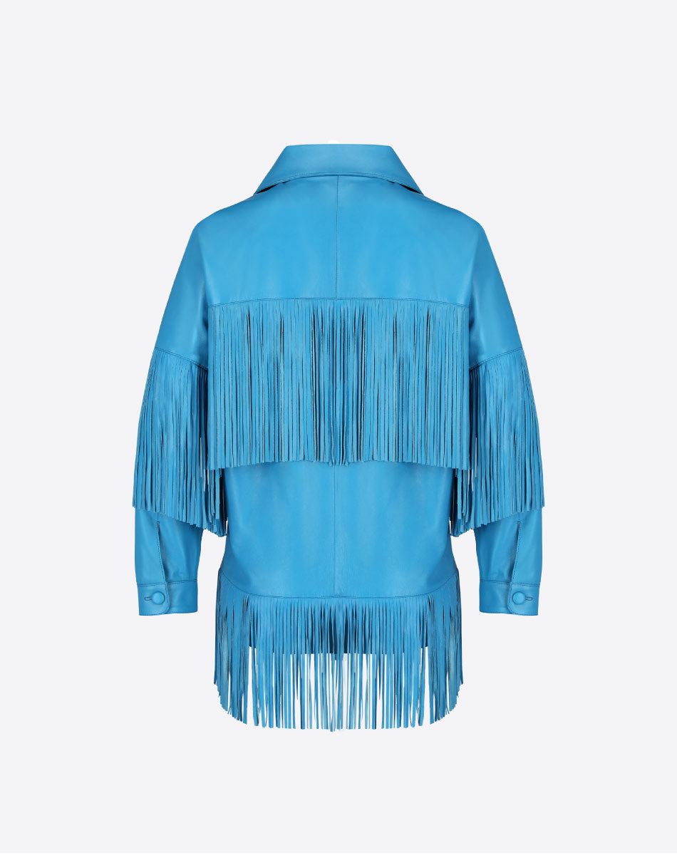Loretta Leather Fringe Jacket