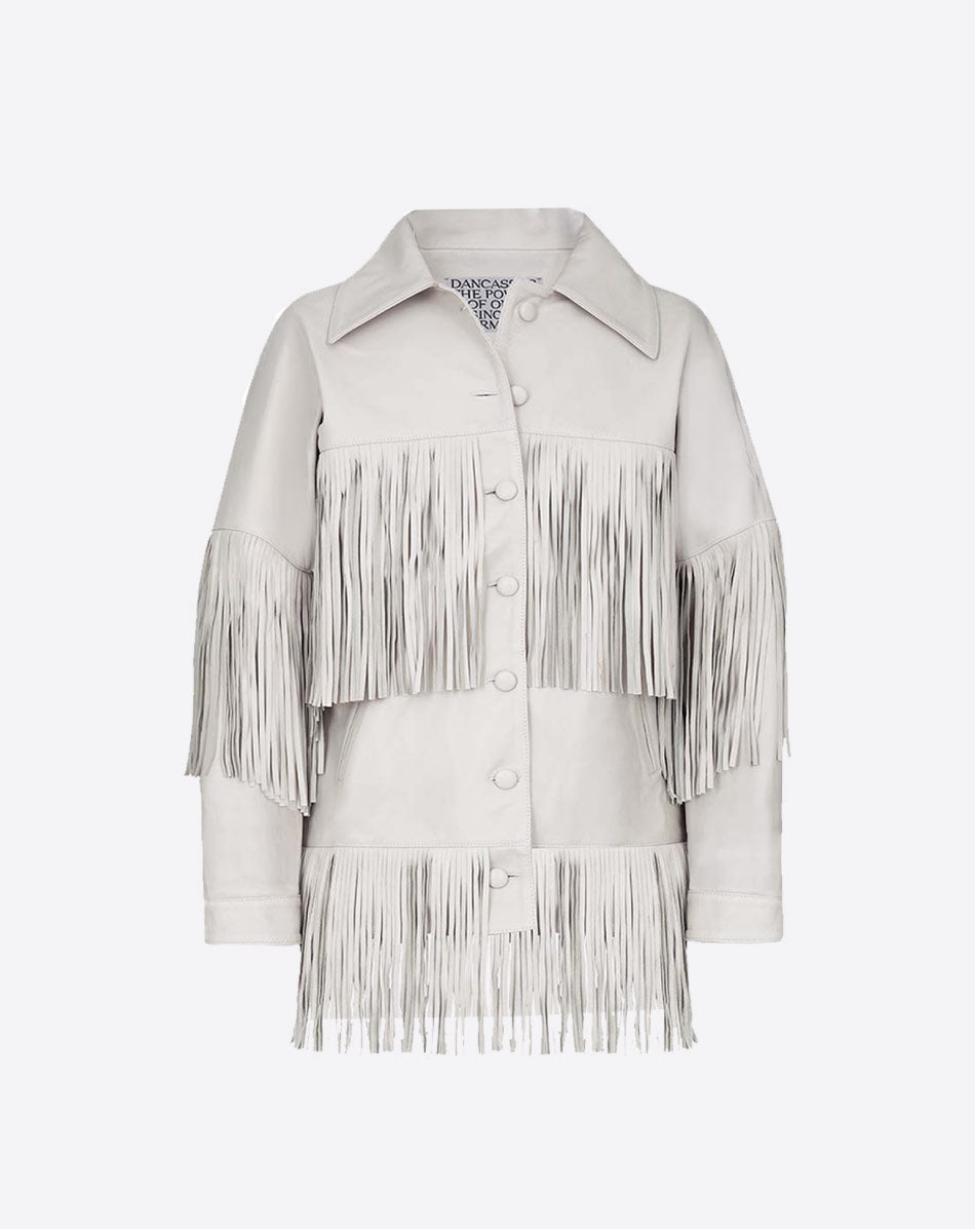 Loretta Leather Fringe Jacket