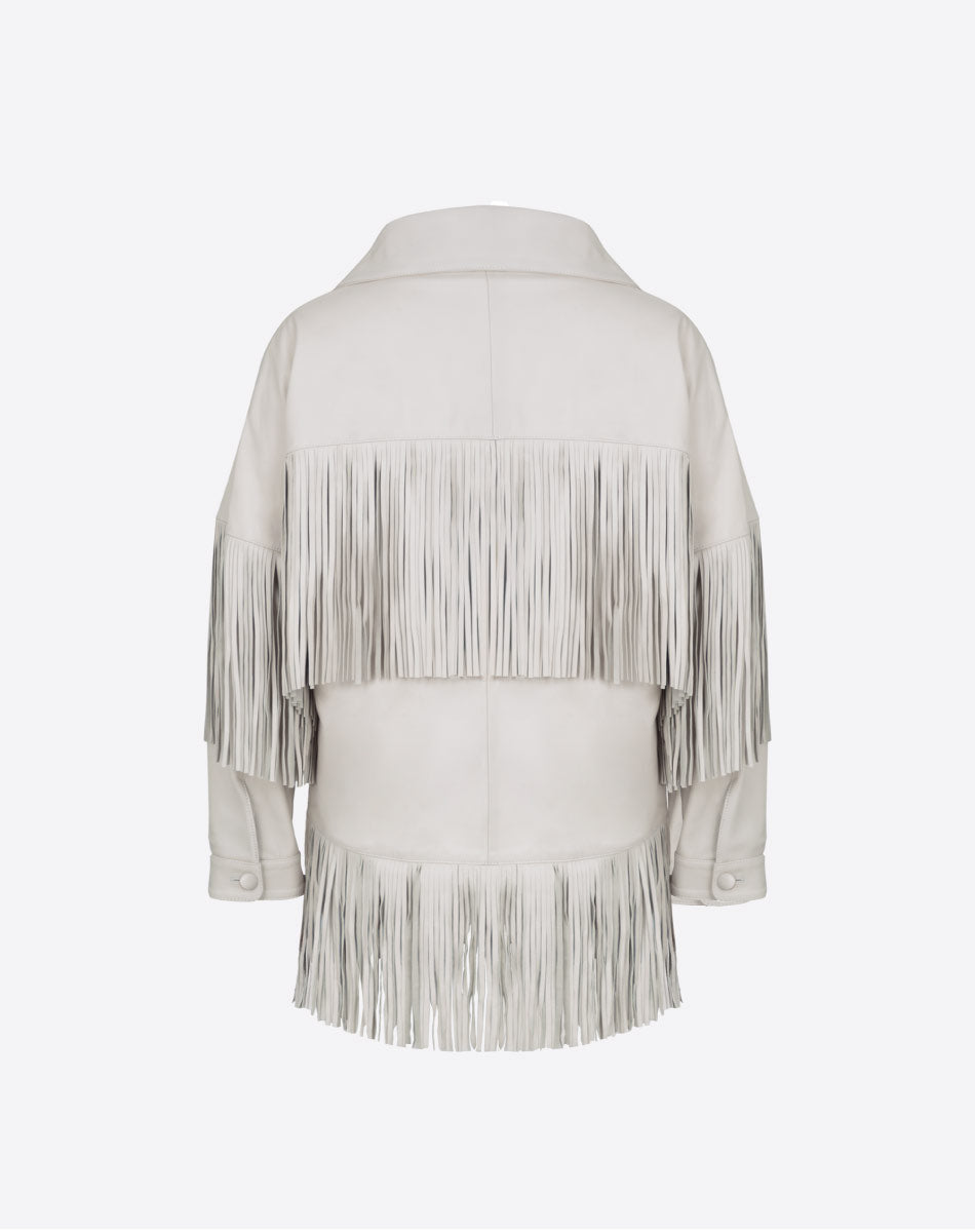 Loretta Leather Fringe Jacket