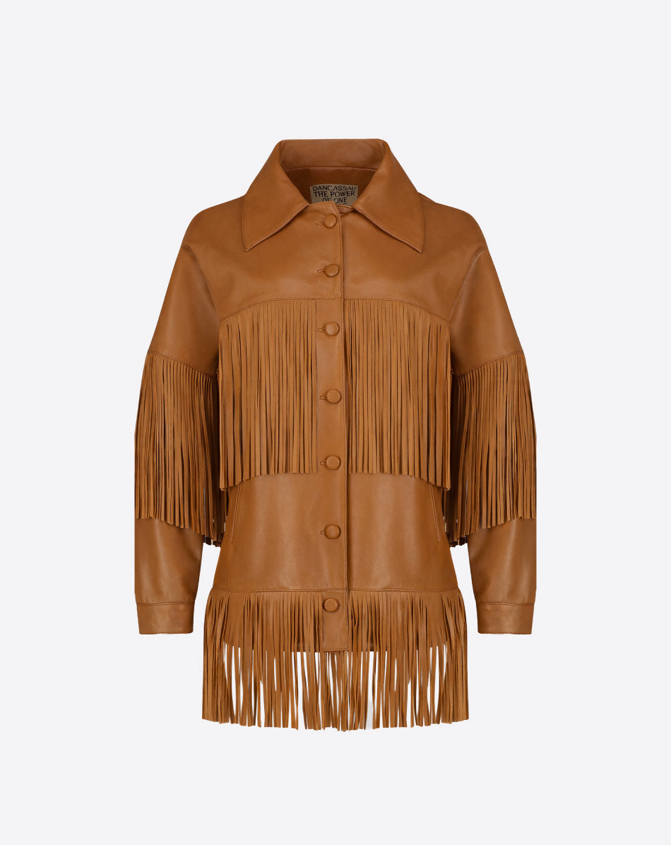 Loretta Leather Fringe Jacket