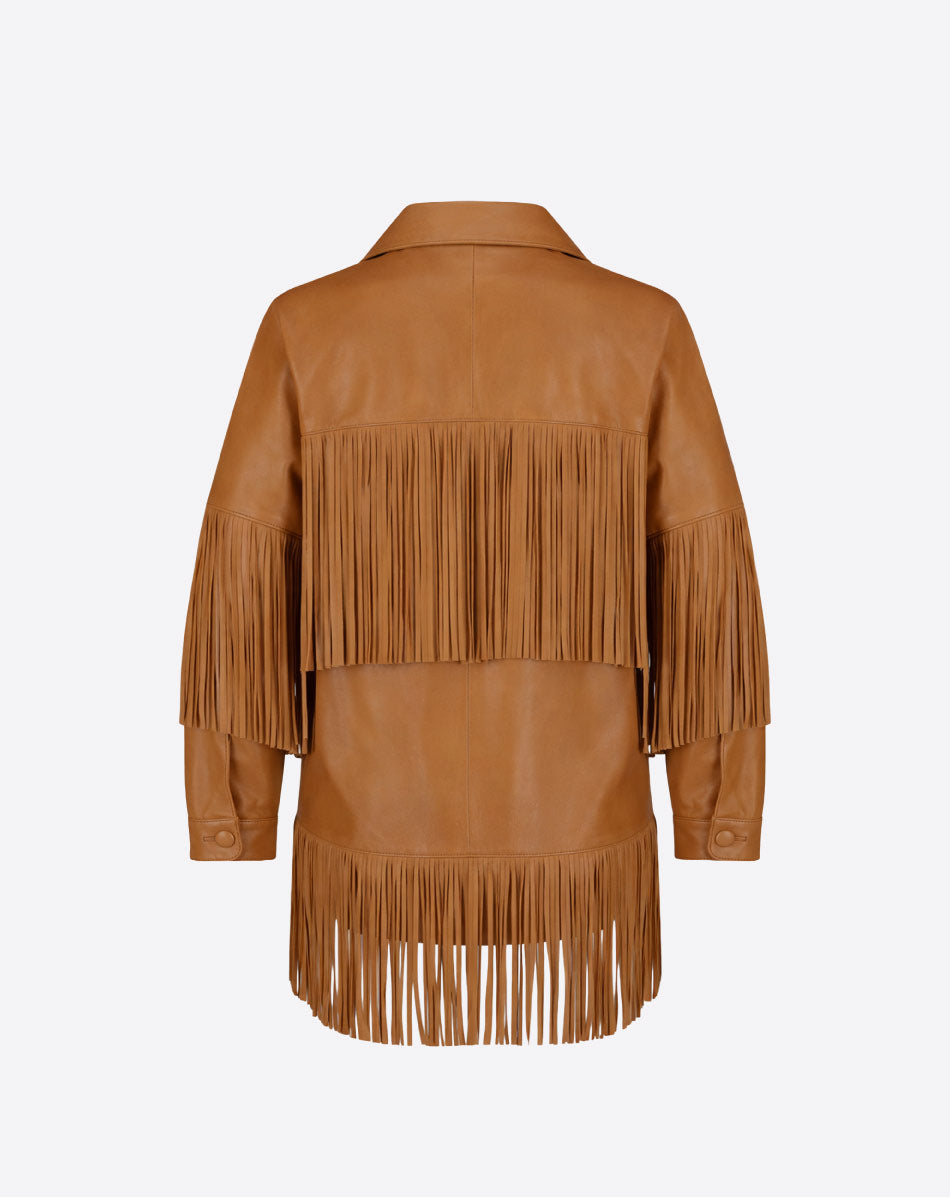 Loretta Leather Fringe Jacket