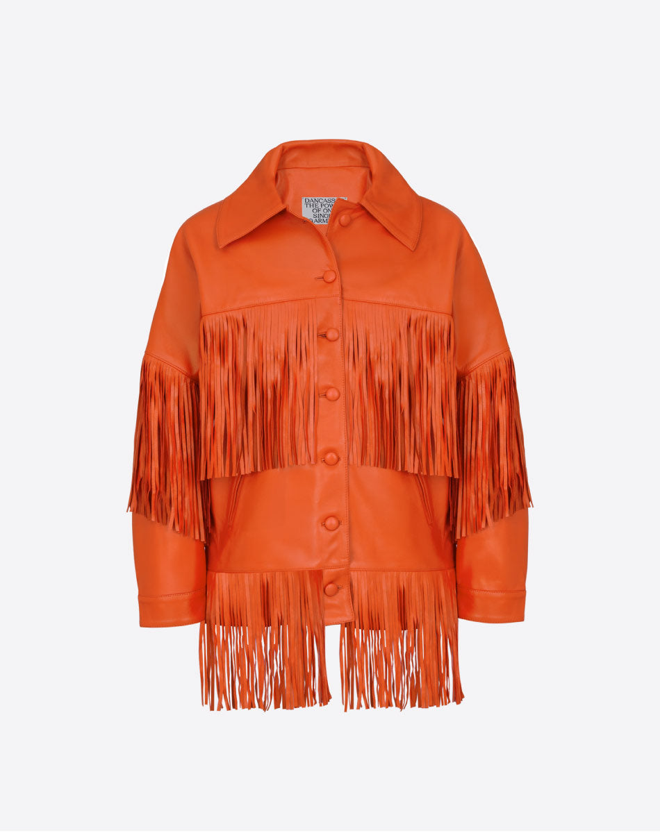 Loretta Leather Fringe Jacket