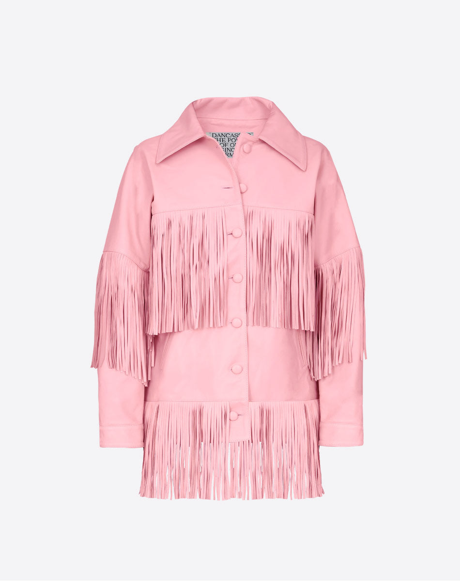 Loretta Leather Fringe Jacket