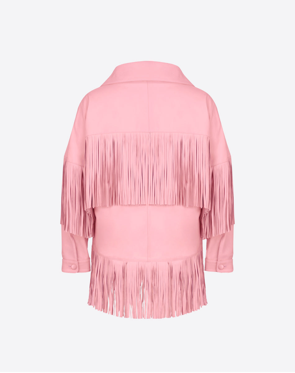 Loretta Leather Fringe Jacket