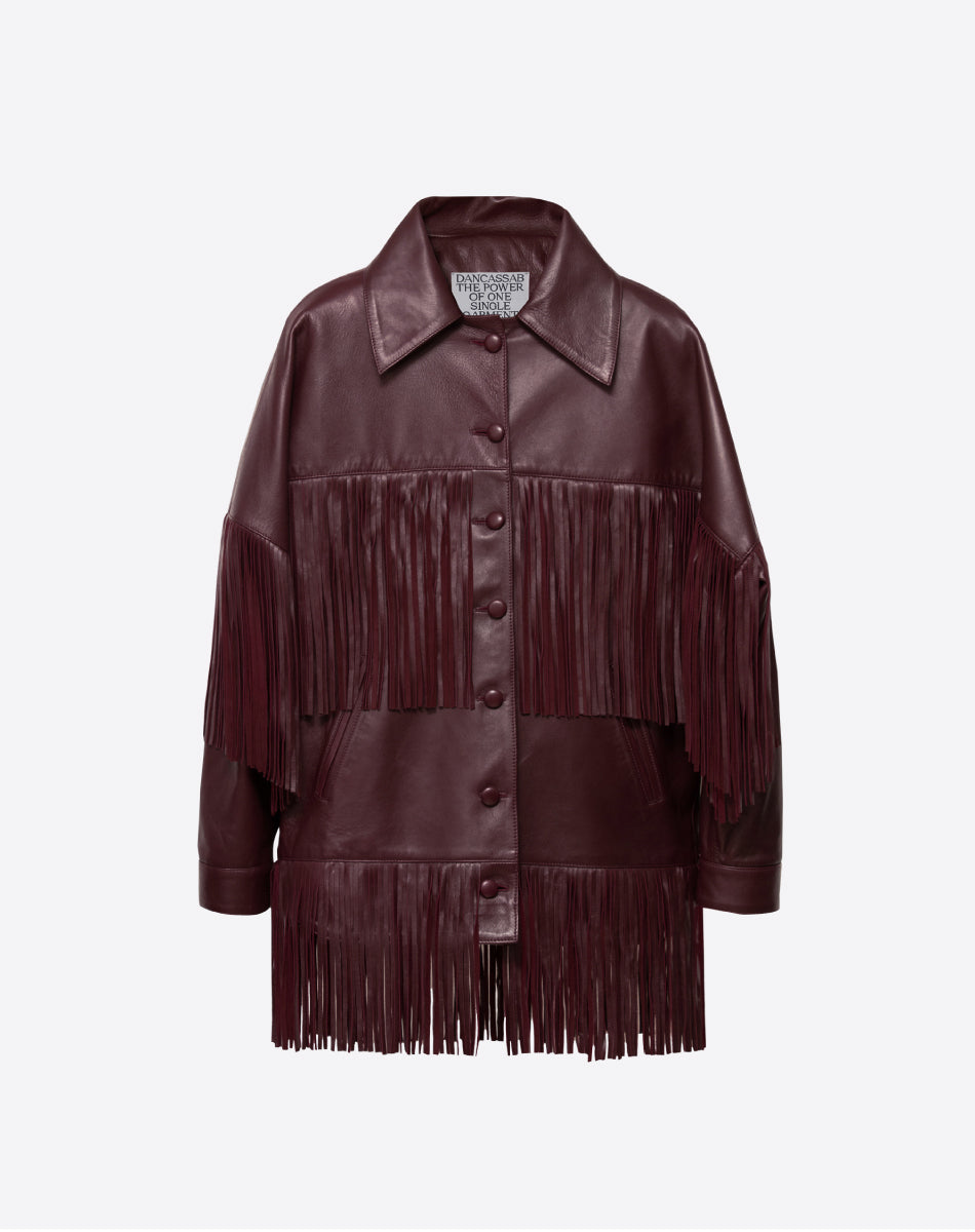 Loretta Leather Fringe Jacket