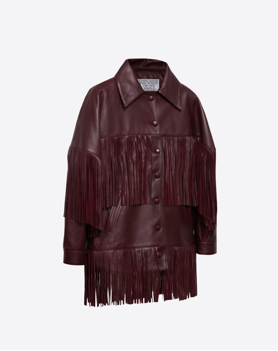 Loretta Leather Fringe Jacket
