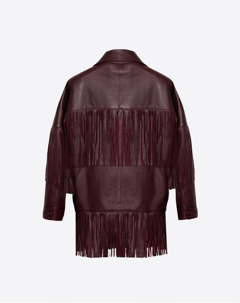 Loretta Leather Fringe Jacket