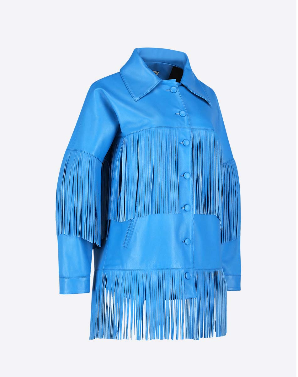 Loretta Leather Fringe Jacket