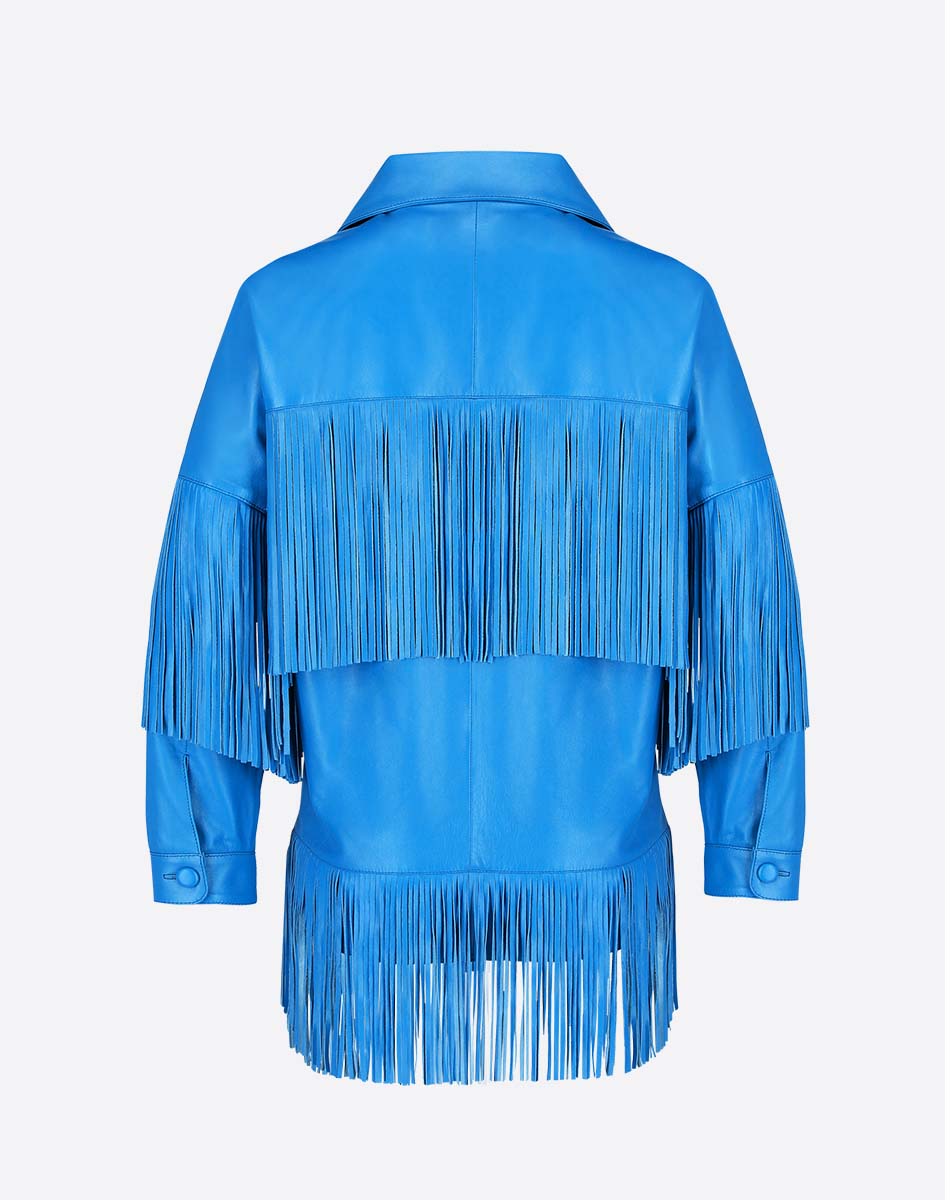 Loretta Leather Fringe Jacket