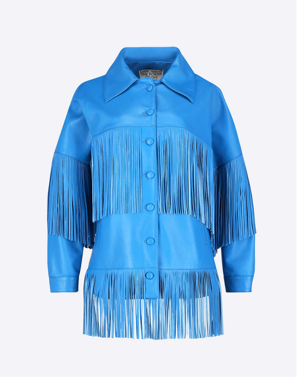 Loretta Leather Fringe Jacket