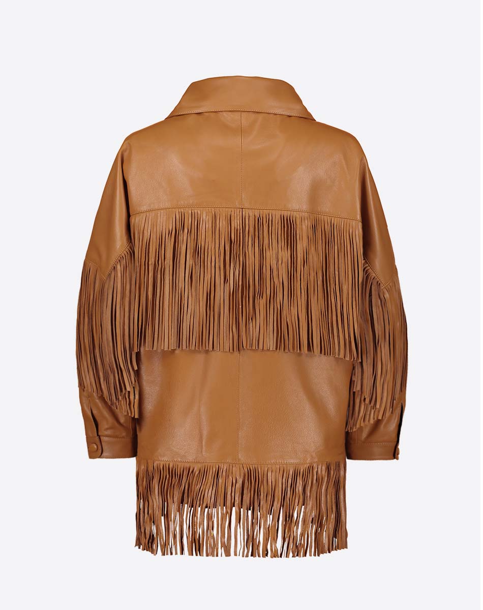 Loretta Leather Fringe Jacket