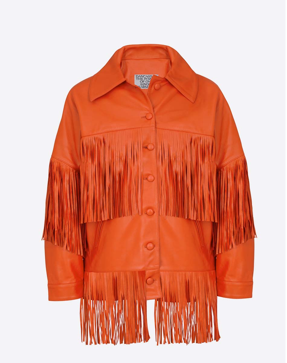Loretta Leather Fringe Jacket